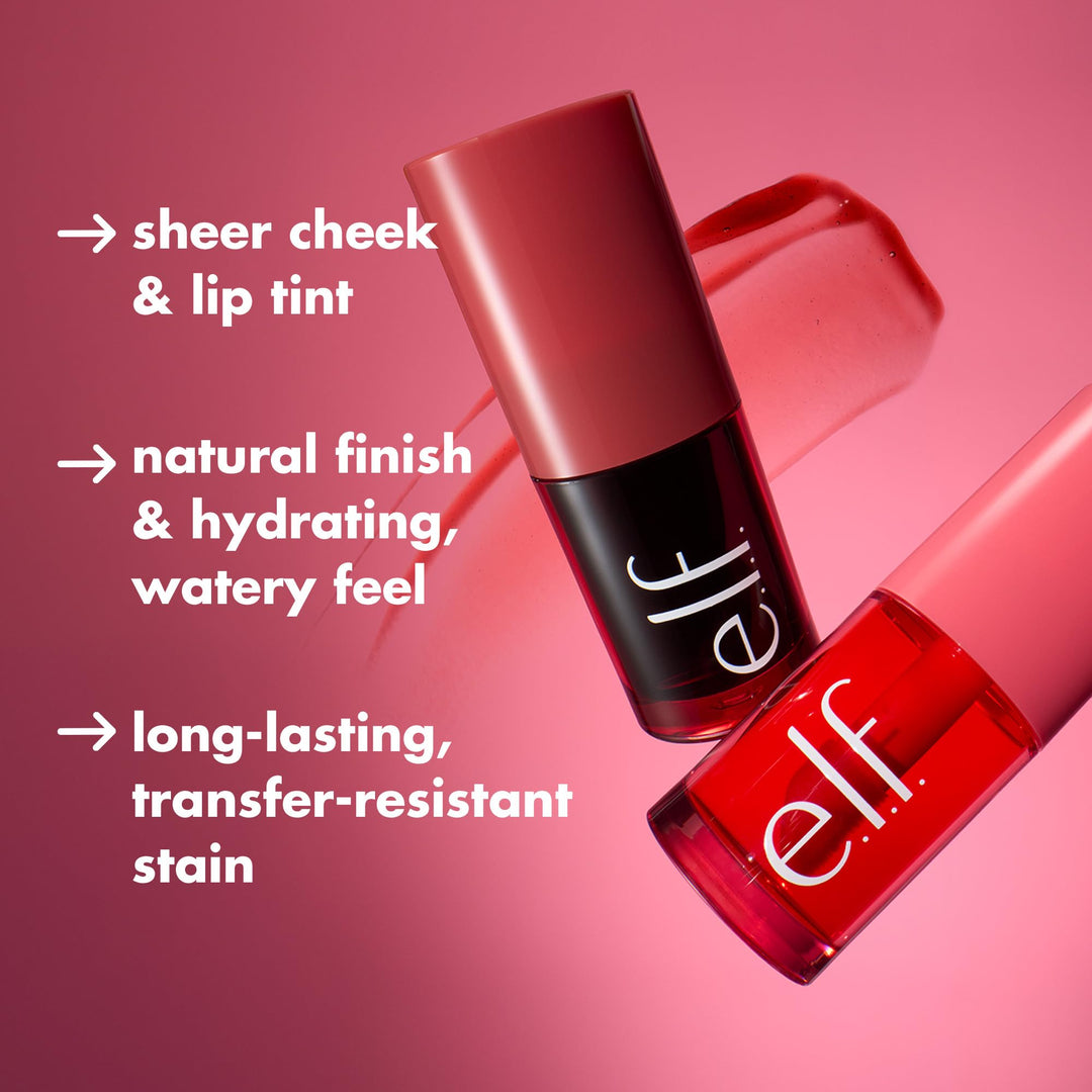 e.l.f. Sheer For It Blush Tint, Multi-Use, Long-Lasting Lip & Cheek Makeup, Creates A Natural Flush Finish, Vegan & Cruelty-Free
