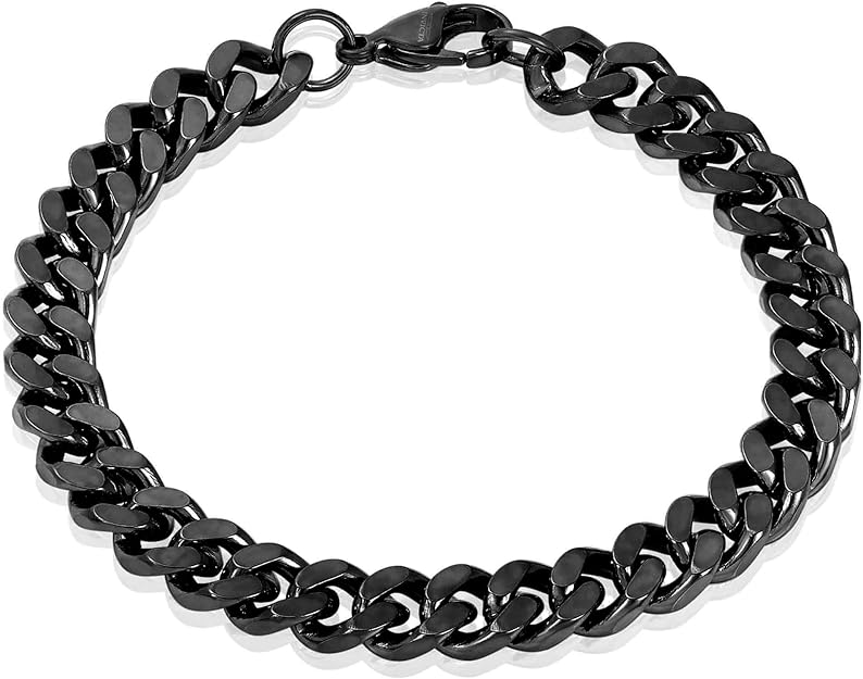 Invicta Bracelet for Men, Stainless Steel Curb Link Chain Jewelry, 8.5mm