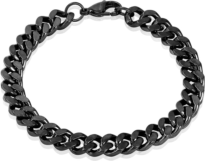 Invicta Bracelet for Men, Stainless Steel Curb Link Chain Jewelry, 8.5mm