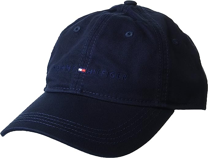 Tommy Hilfiger Men's Cotton Logo Adjustable Baseball Cap - Sky Captain Tonal - 3alababak