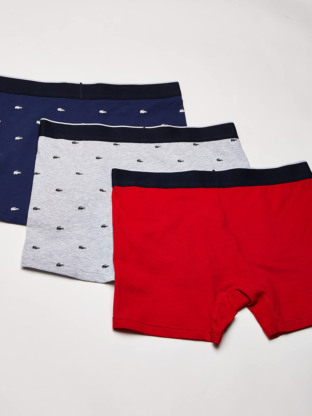 Lacoste mens Cotton Stretch Mini Croc Print Boxer Briefs, 3-pack