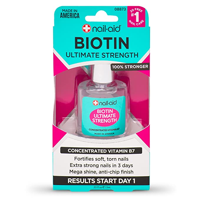 Nail-Aid Biotin Ultimate Strength - Nail Treatment & Strengthener - Clear - 3alababak