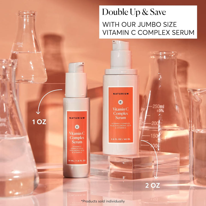 Naturium Vitamin C Complex Face Serum, Anti-Aging Facial Treatment with Hyaluronic Acid &amp; Vitamin E, 1 oz