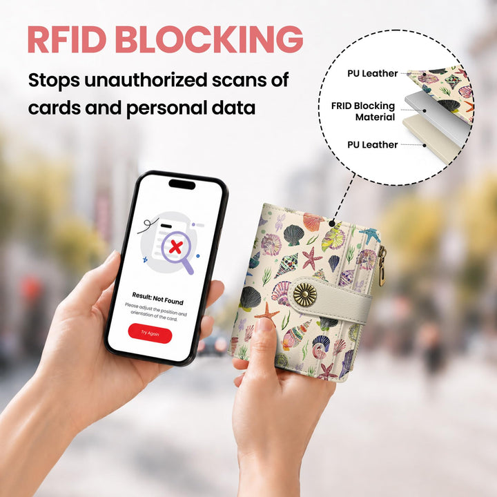 محفظة ألونيد الصغيرة للنساء، محفظة بطاقات ثنائية الطي لطيفة ومحمية من تقنية RFID، تحتوي على 10 فتحات للبطاقات، ومقصورة للنقود، وجيب بسحاب للعملات المعدنية، ونافذة للهوية، بحجم مدمج ومصنوعة من جلد نباتي ناعم