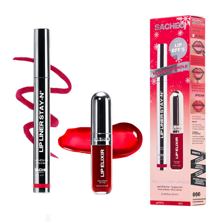 Sacheu Lip Liner STAY-N Peel Off Lip Stain — Long Lasting Matte Lip Tattoo Transfer Proof Lipstain Infused with Hyaluronic Acid &amp; Vitamin E for All Skin Types — Vegan &amp; Cruelty-Free