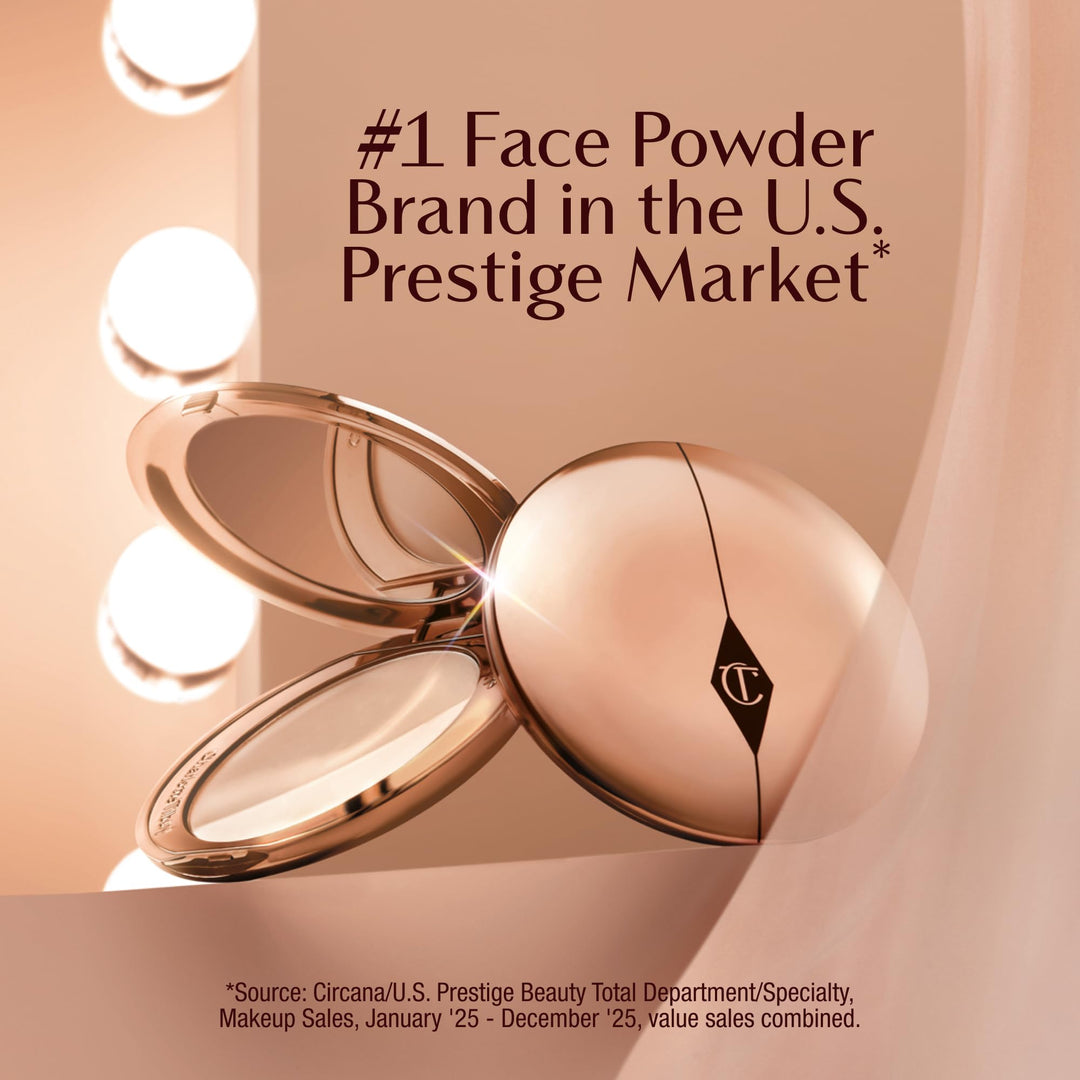 Charlotte Tilbury Airbrush Flawless Finish Setting Powder - Pore-Blurring Pressed Powder for Face Makeup to Minimize Shine with a Soft-Focus Finish - Full Size
