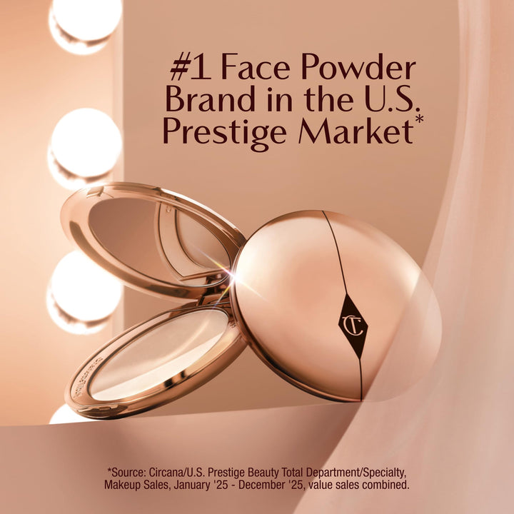 Charlotte Tilbury Airbrush Flawless Finish Setting Powder - Pore-Blurring Pressed Powder for Face Makeup to Minimize Shine with a Soft-Focus Finish - Full Size