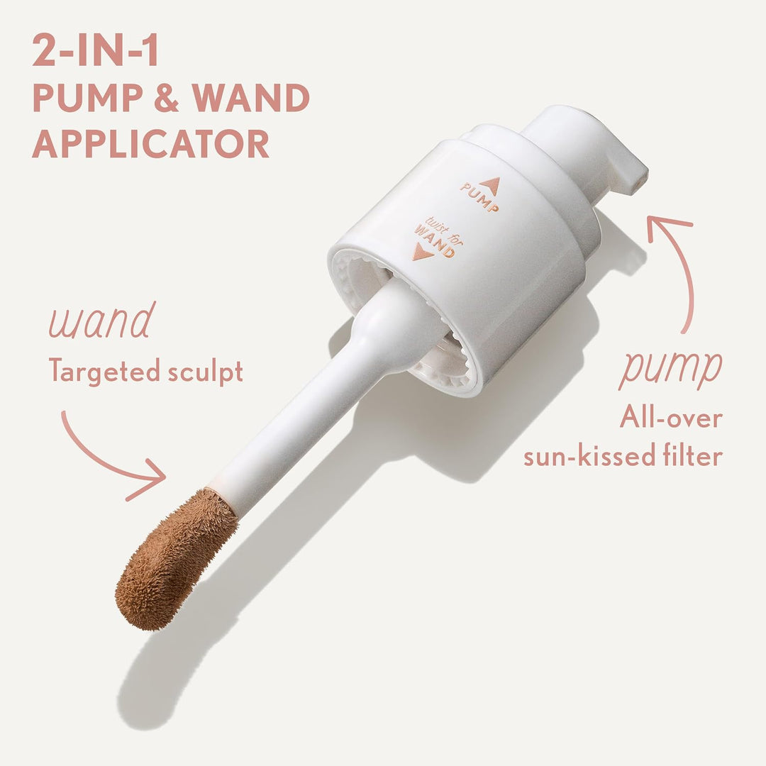 COVERGIRL TruBlend Sun &amp; Sculpt Bronzing Glow Serum, Buildable, Radiant Glow, Wand and Pump Applicator