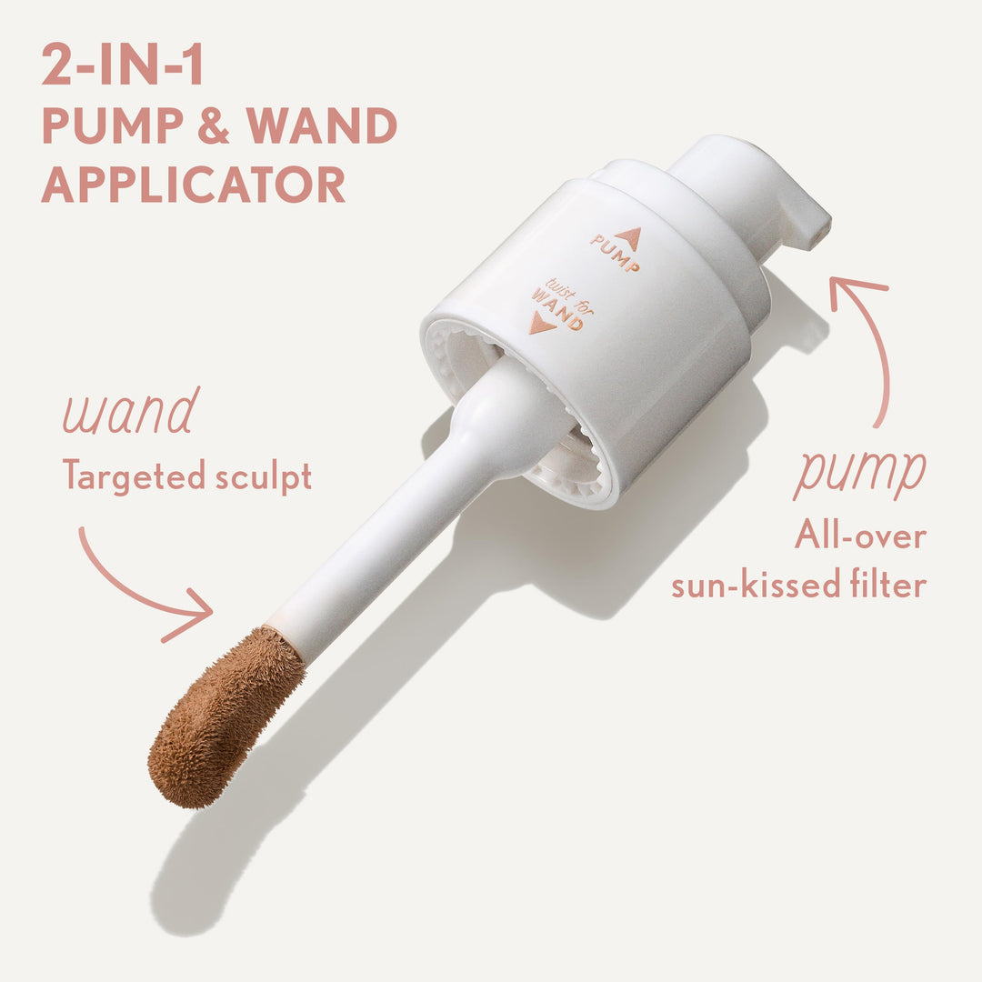 COVERGIRL TruBlend Sun &amp; Sculpt Bronzing Glow Serum, Buildable, Radiant Glow, Wand and Pump Applicator
