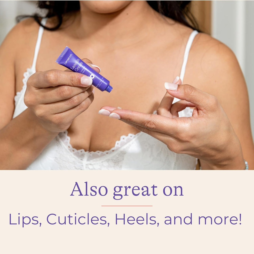 Lansinoh Lanolin Nipple Cream Safe for Breastfeeding Baby, Breastfeeding Essentials, 3 Mini Tubes, Each 0.25 Ounces