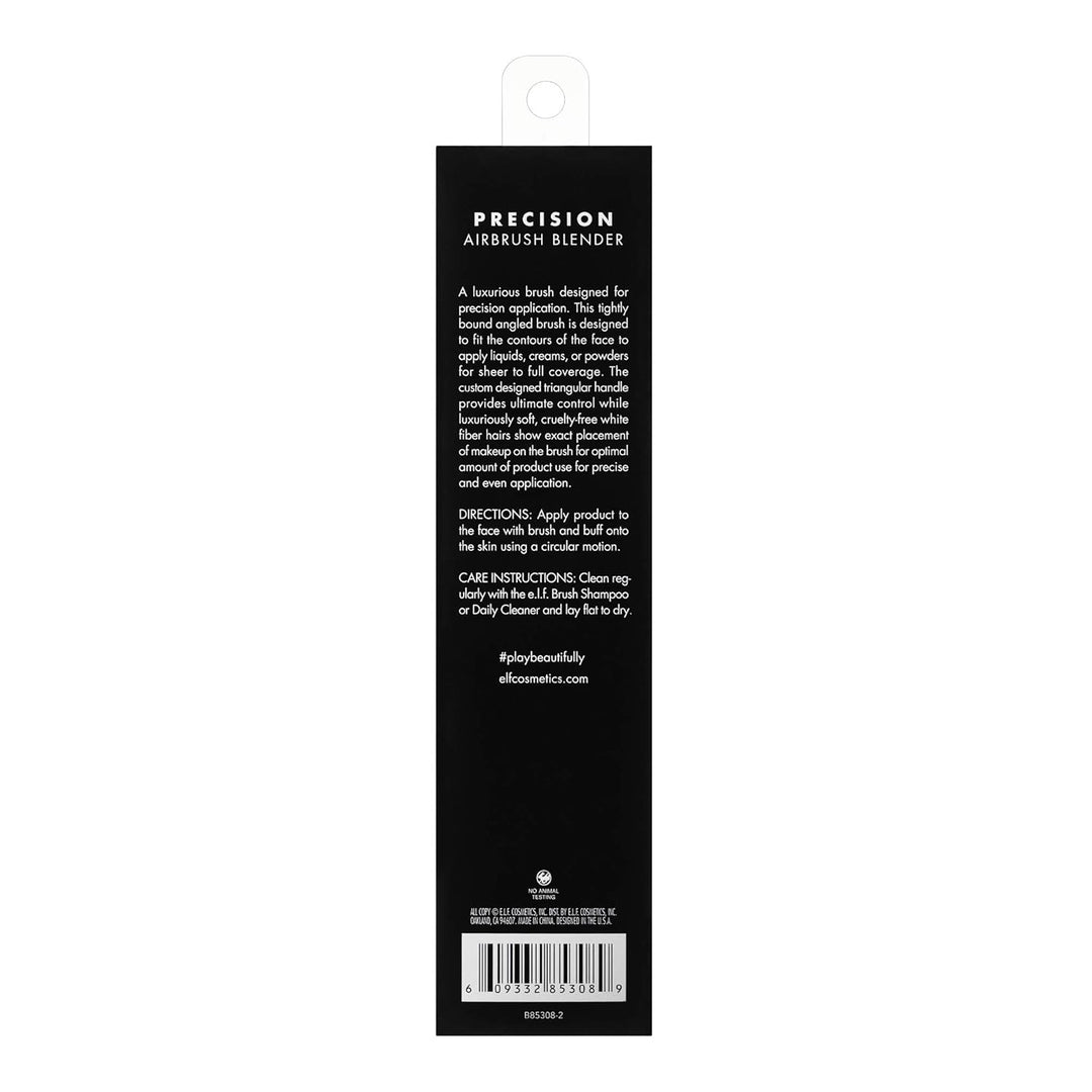 e.l.f. Precision Airbrush Blender, Angled Makeup Brush For Applying Liquids, Creams Or Powders, Creates Sheer Or Full Coverage, Vegan & Cruelty-Free