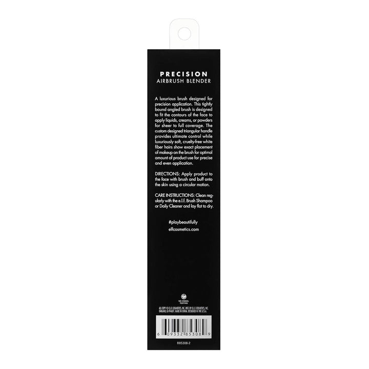 e.l.f. Precision Airbrush Blender, Angled Makeup Brush For Applying Liquids, Creams Or Powders, Creates Sheer Or Full Coverage, Vegan & Cruelty-Free