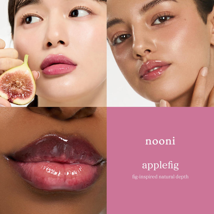 NOONI Korean Lip Oil - Applemint | Long-Lasting, Moisturizing, Plumping, Revitalizing for Dry Lips, Waterproof, No Peel Off, Hydrating, Nourishing Crystal Clear Lip Stain, 0.12 FL Oz