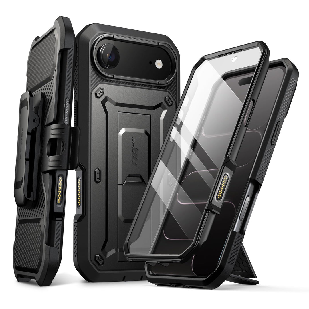 SUPCASE for iPhone Case, Belt Clip, Military-Grade Protection, Built-in Kickstand &amp; Screen Protector, Camera Control, Heavy-Duty Phone Case, Unicorn Beetle Pro