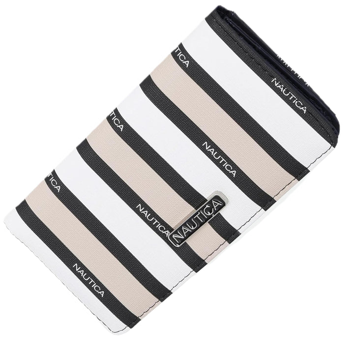 Nautica branded wallet with striped design