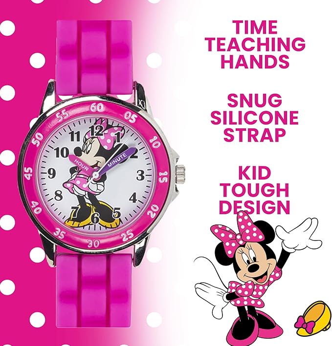 Minnie Mouse Kids' Analog Watch with Silver-Tone Casing MN1157