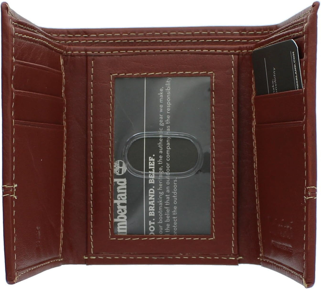 Timberland D67011/35 mens Genuine Leather Rfid Blocking Trifold Wallet, Cognac, One Size