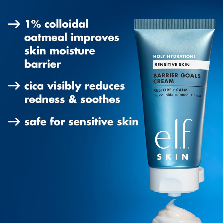 e.l.f. SKIN Holy Hydration! Barrier Goals Cream Mini, Face Moisturizer For Hydrating &amp; Soothing, Helps Visibly Reduce Redness, Vegan &amp; Cruelty-Free