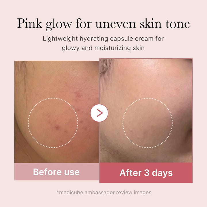 medicube Capsule Cream with Salmon DNA PDRN Pink Collagen | Lightweight Moisturizing Cream with PDRN, Niacinamide for Uneven Skin Tone and Texture, Glow hydration | Korean Skincare, 1.94 oz