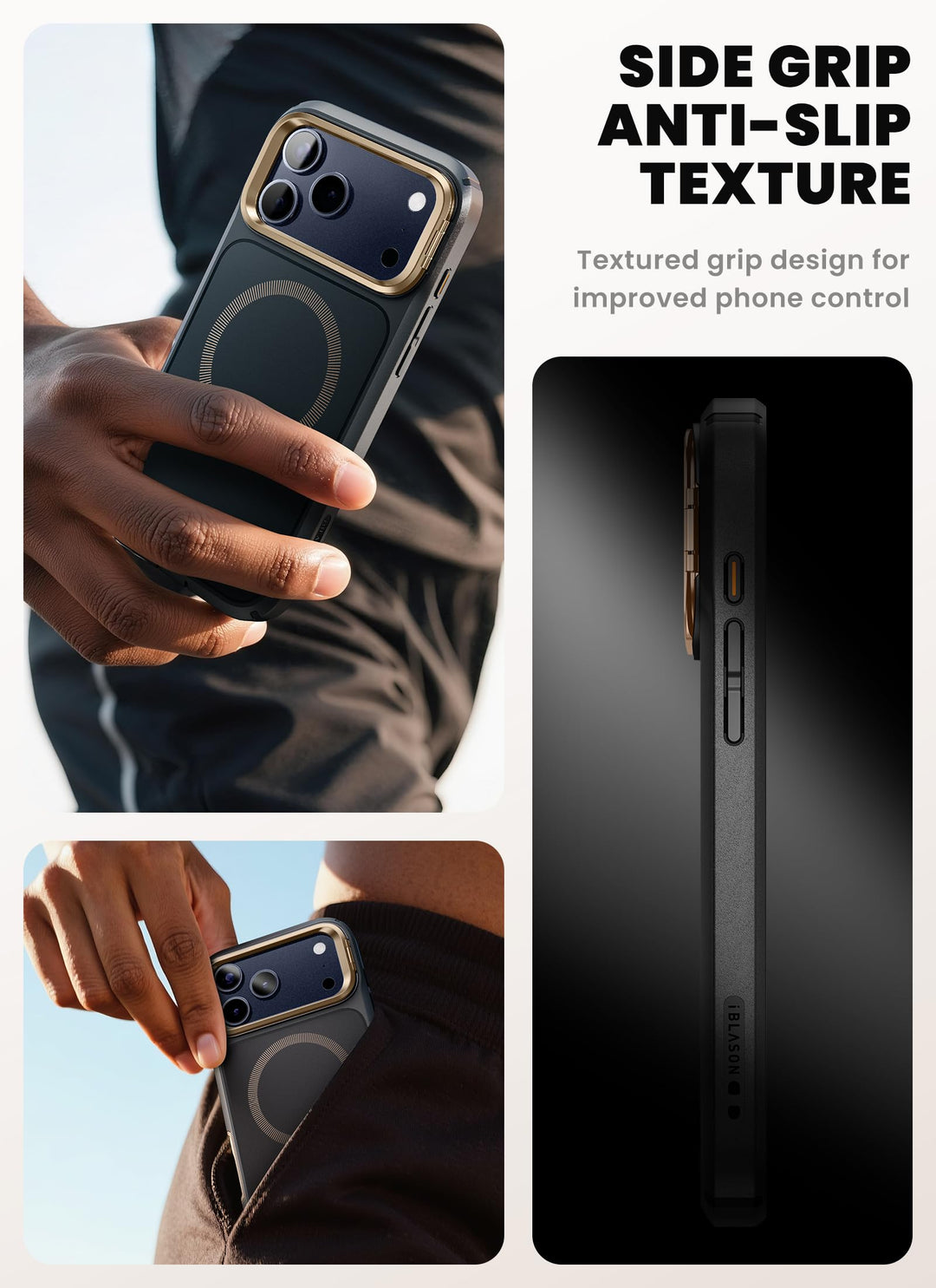 i-Blason Ares for iPhone 17 Pro Max Case with Stand [9H Tempered Glass Screen Protector][MagSafe Compatible] [Camera Control Button] Military-Grade Protection Full-Body Heavy Duty Magnetic Case