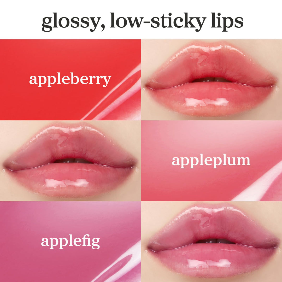 NOONI Korean Lip Oil - Applemint | Long-Lasting, Moisturizing, Plumping, Revitalizing for Dry Lips, Waterproof, No Peel Off, Hydrating, Nourishing Crystal Clear Lip Stain, 0.12 FL Oz