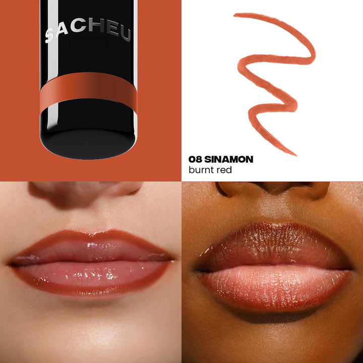 Sacheu Lip Liner STAY-N Peel Off Lip Stain — Long Lasting Matte Lip Tattoo Transfer Proof Lipstain Infused with Hyaluronic Acid &amp; Vitamin E for All Skin Types — Vegan &amp; Cruelty-Free
