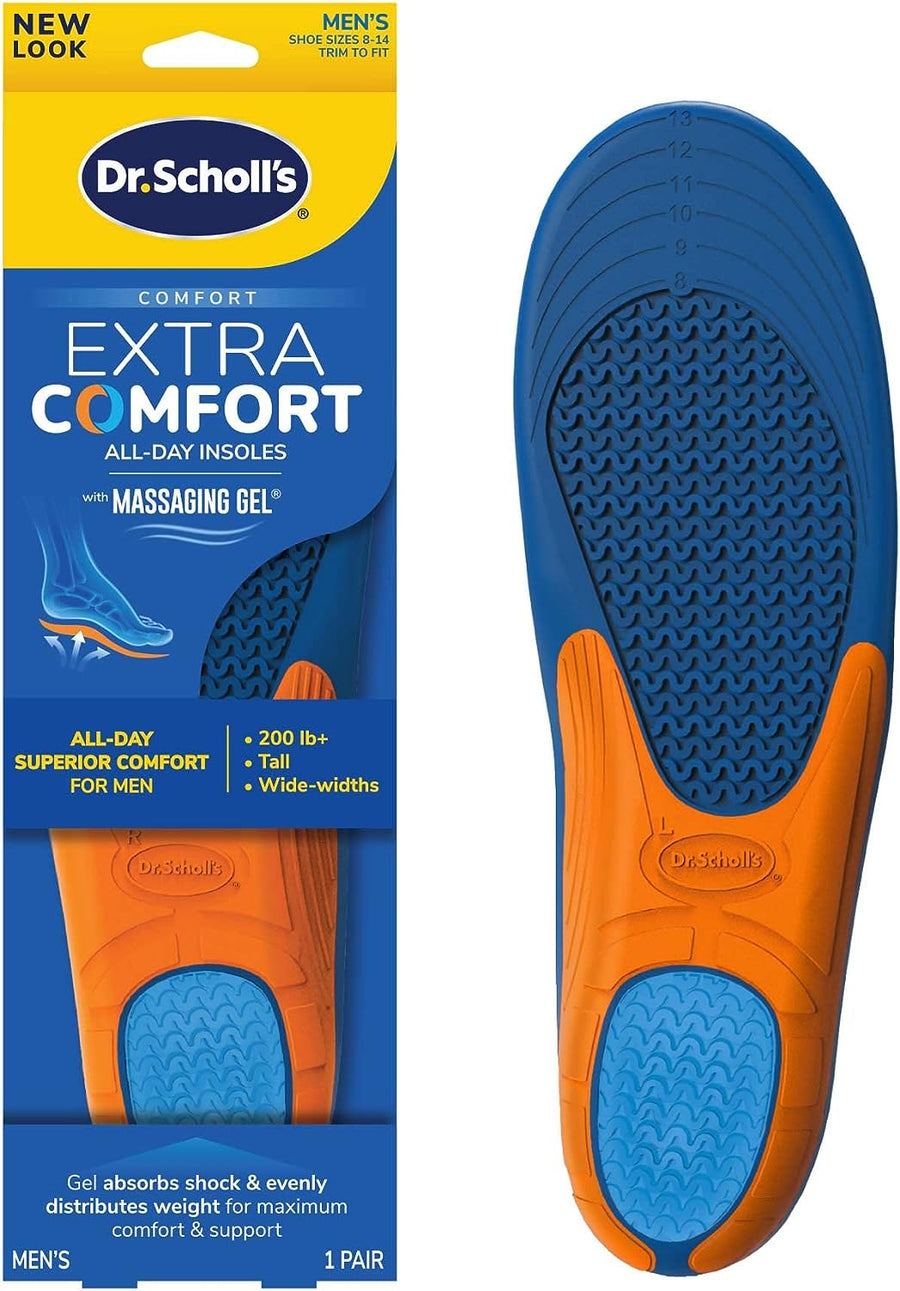 Dr. Scholl’s Extra Support Insoles Superior Shock Absorption and Reinforced Arch Support for Big & Tall Men to Reduce Muscle Fatigue So You Can Stay on Your Feet Longer (for Men's 8-14) - 3alababak