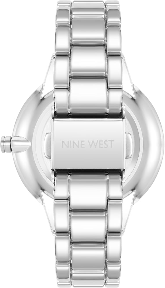 Nine West Women's NW/2099TESV Crystal Accented Bracelet Watch