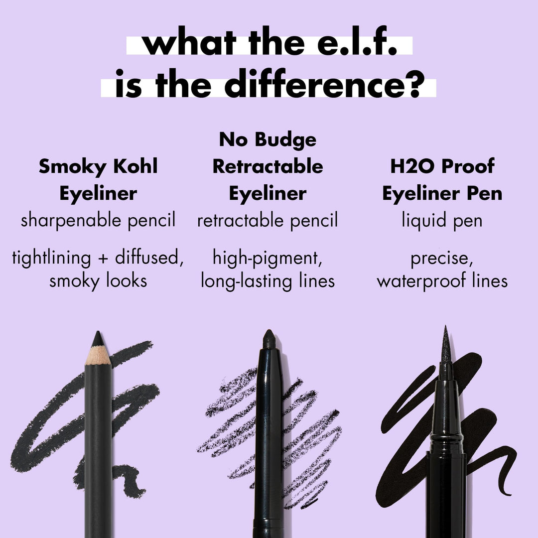 e.l.f. Smoky Kohl Eyeliner, Eye Pencil For Creating Long-Lasting, Bold, High-Pigmented Makeup Looks, Vegan &amp; Cruelty-Free