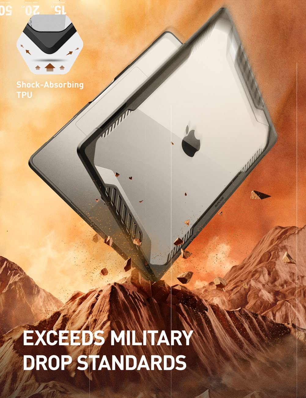 SUPCASE for MacBook Pro 16 Inch Case with Stand 2024-2021 (Unicorn Beetle Pro), M4/M3/M2/M1 Pro/Max A3403 A3186 A2991 A2780 A2485 Heavy Duty Hard Shell Protective Cover for MacBook Pro 16", Black