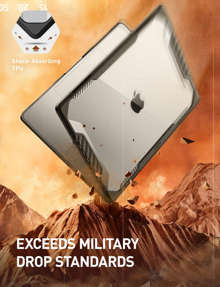 SUPCASE for MacBook Pro 16 Inch Case with Stand 2024-2021 (Unicorn Beetle Pro), M4/M3/M2/M1 Pro/Max A3403 A3186 A2991 A2780 A2485 Heavy Duty Hard Shell Protective Cover for MacBook Pro 16", Black