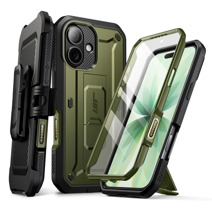 SUPCASE for iPhone Case, Belt Clip, Military-Grade Protection, Built-in Kickstand &amp; Screen Protector, Camera Control, Heavy-Duty Phone Case, Unicorn Beetle Pro