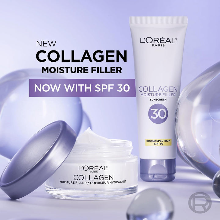 L’Oreal Paris Collagen Daily Face Moisturizer, Anti Aging Face Cream to Reduce Wrinkles and Provide Intense Hydration, 1.7 oz - Frangranced