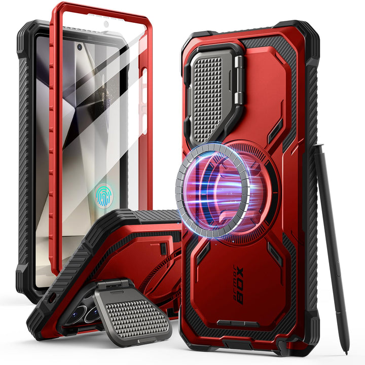 i-Blason Armorbox for Samsung Galaxy S25 Case MagSafe with Camera Cover Stand [Military Protection] Full-Body Heavy Duty Magnetic Phone Case with Screen Protector for S25