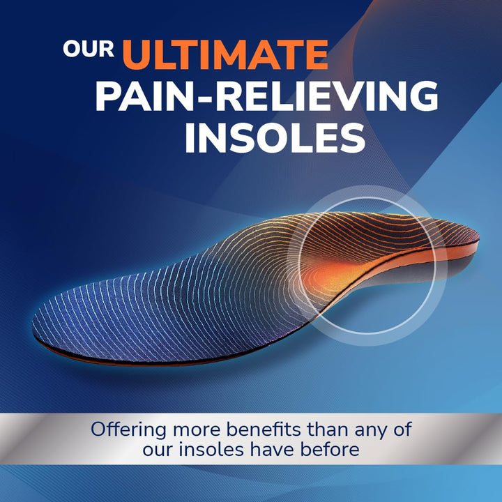 Dr. Scholl’s Advanced Pain Relief Insoles for Men Women, Heavy Duty Orthotics Inserts for Work Shoes &amp; Boots, Plantar Fasciitis &amp; Arch Support, Flat Feet, Shock-Absorbing, Supports up to 340 lbs