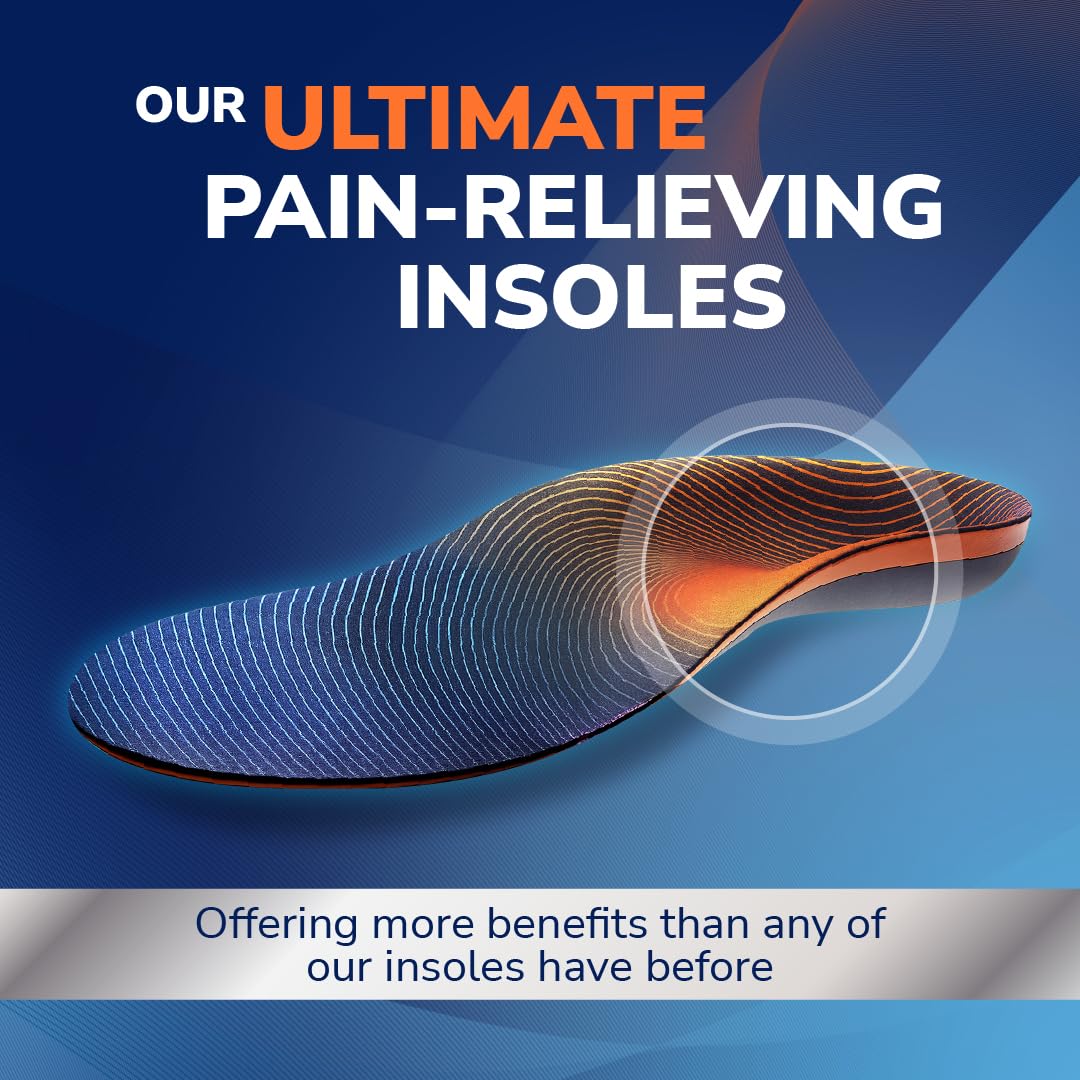 Dr. Scholl’s Advanced Pain Relief Insoles for Men Women, Heavy Duty Orthotics Inserts for Work Shoes &amp; Boots, Plantar Fasciitis &amp; Arch Support, Flat Feet, Shock-Absorbing, Supports up to 340 lbs