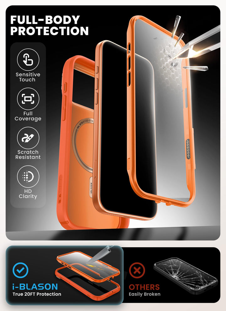 i-Blason Ares for iPhone 17 Pro Max Case with Stand [9H Tempered Glass Screen Protector][MagSafe Compatible] [Camera Control Button] Military-Grade Protection Full-Body Heavy Duty Magnetic Case