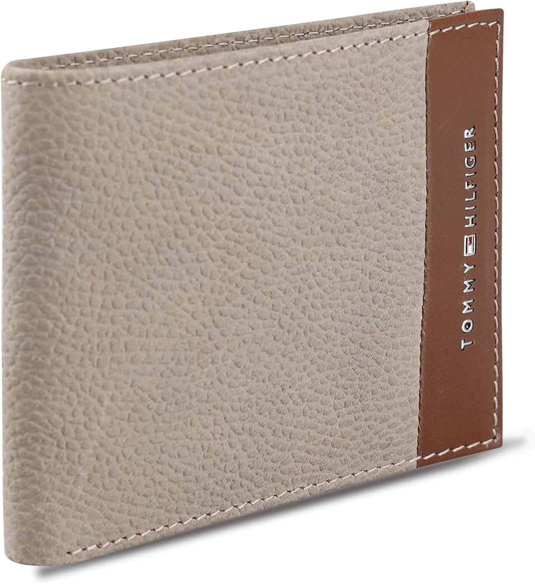 Tommy Hilfiger 31TL130106 Men's RFID Everyday Slimfold Wallet - Taupe/Tan