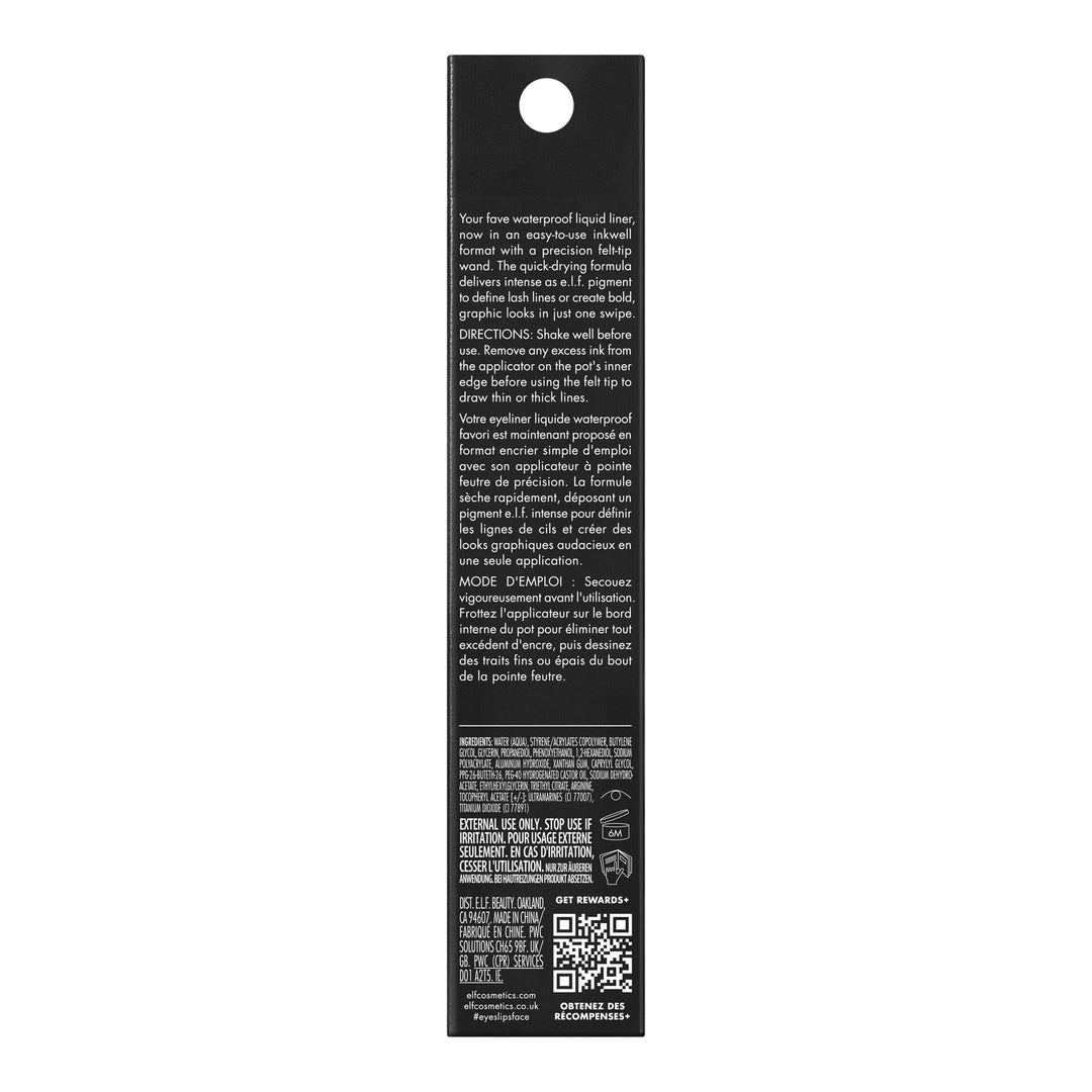e.l.f. H2O Proof Inkwell Eyeliner Pen, High-pigment, Waterproof Liquid Eyeliner, Delivers A Matte Finish, Vegan & Cruelty-free
