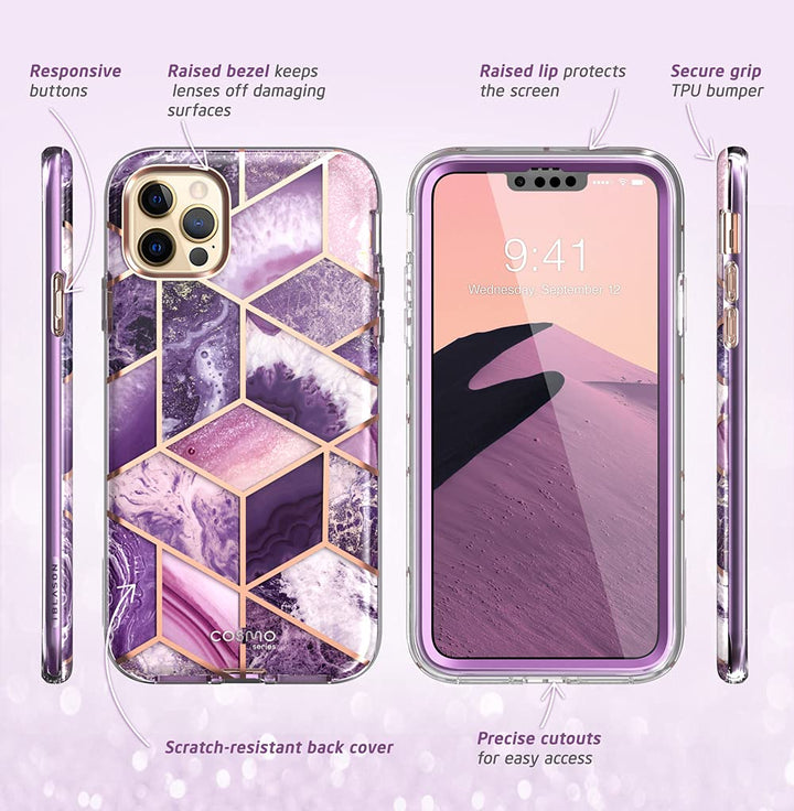 i-Blason Cosmo for iPhone 13 Pro Max Case [Built-in Screen Protector] [Military-Grade Protection] Slim Full-Body Stylish Protective Shockproof Phone Case for iPhone 13 Pro Max (Butterfly)