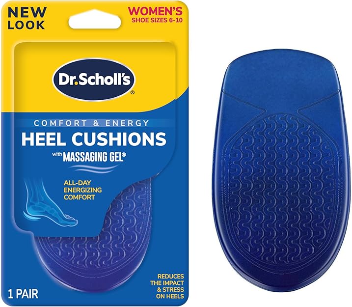 Dr. Scholl's Heel Cushions with Massaging Gel Advanced // All-Day Shock Absorption and Cushioning to Relieve Heel Discomfort