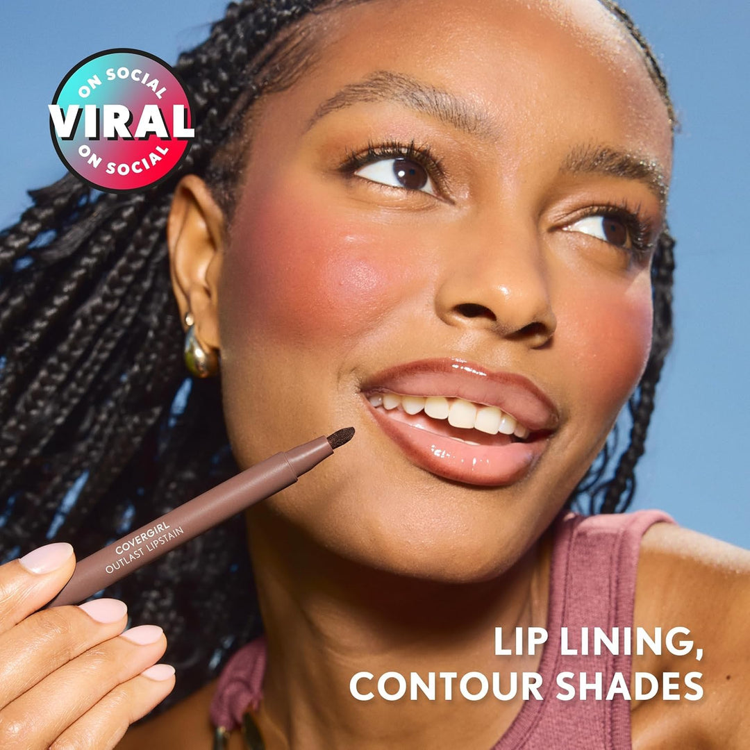 Covergirl Outlast Lipstain, Smooth Application, Precise Pen-Like Tip, Transfer-Proof, Satin Stained Finish, Vegan Formula, 0.06oz