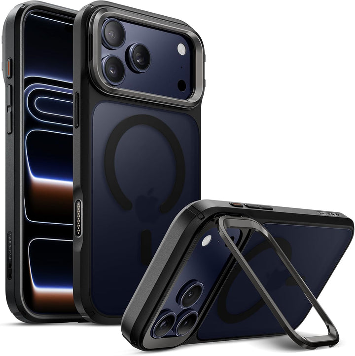 جراب SUPCASE لهاتف iPhone 18 Pro Max / 17 Pro Max مع مسند، زر تحكم بالكاميرا، متوافق مع MagSafe، حماية بمعايير عسكرية، ظهر شبه شفاف نحيف، إصدار Unicorn Beetle Mag