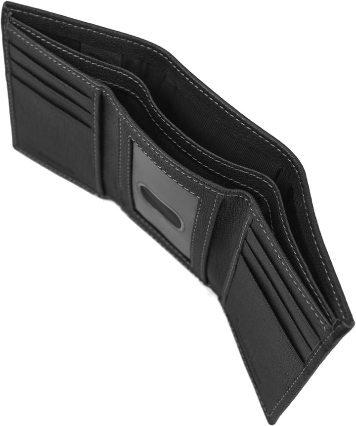 Timberland D97018 mens Genuine Leather Rfid Blocking Trifold Wallet, Black