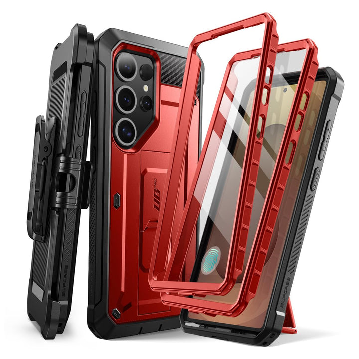 SUPCASE for Samsung Galaxy S25 Ultra Case with Stand (Unicorn Beetle Pro), [2 Front Frames] [Built-in Screen Protector & Belt-Clip] Military-Grade Protection Phone Case for S25 Ultra 6.9 Inch, Black