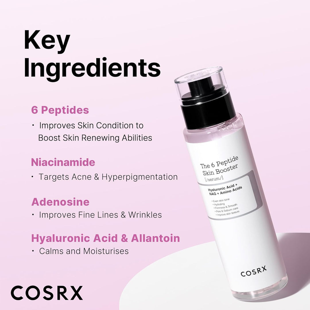 COSRX 6X Peptide Collagen Skin Booster Toner Serum for Dull &amp; Uneven Skin, Preps Skin with Copper Peptides, GHK-Cu, Skin Renewal Boosting Facial Essence, Korean Skin Care, 5.07 Fl.Oz
