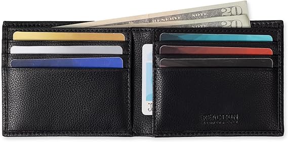 Kenneth Cole REACTION Men's Minimalist Slimfold Wallet with Multi-Tool Set, Black, One size