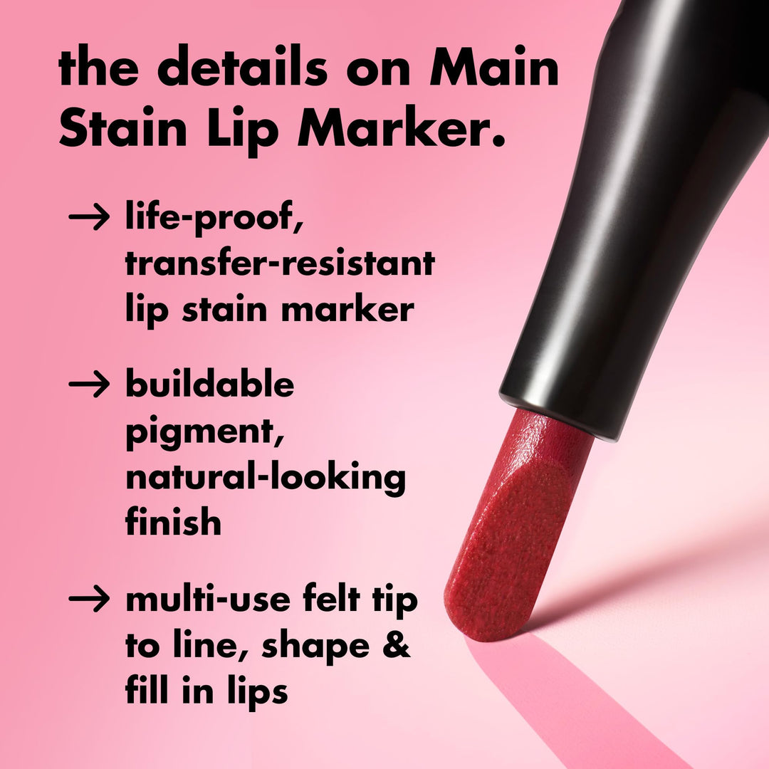 e.l.f. Main Stain Lip Marker, Lip Stain to Line, Define, Contour &amp; Fill for Long-Lasting &amp; Transfer-Resistant Color, Vegan &amp; Cruelty-Free 0.03 Fl Oz