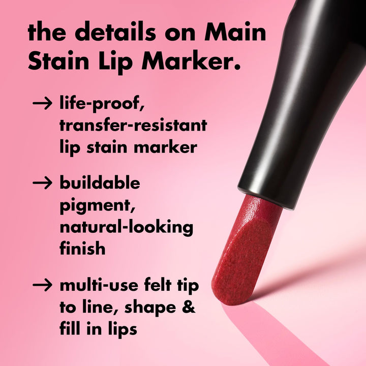 e.l.f. Main Stain Lip Marker, Lip Stain to Line, Define, Contour &amp; Fill for Long-Lasting &amp; Transfer-Resistant Color, Vegan &amp; Cruelty-Free 0.03 Fl Oz