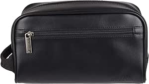 Kenneth Cole Reaction Men's Top Zip Single Compartment Travel Kit, Black